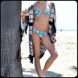 Wildfox Vintage Sixties Blue Floral Bikini Bottom